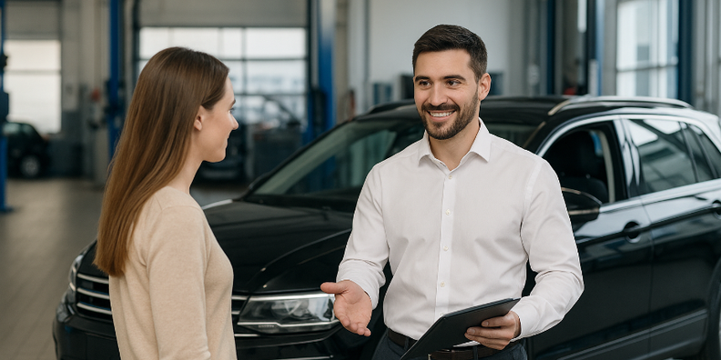Serviceberater bei der Arbeit